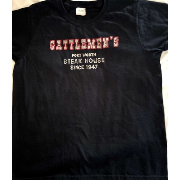 Cattlemen’s Steakhouse Fort Worth Rhinestone Women’s T-Shirt Medium - Picture 2 of 3